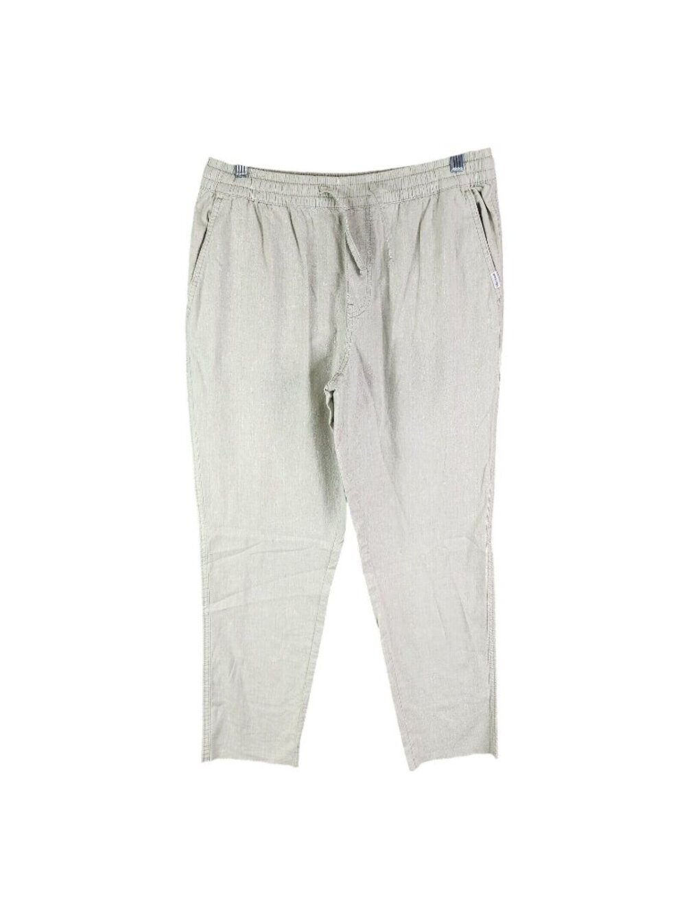 Womens Jack & Jones Beige Linen Blend Pants Drawstring Elastic Waist Size M